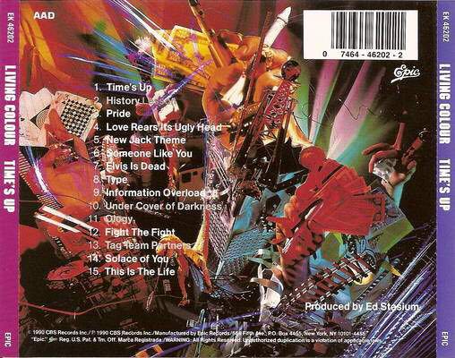 Time’s Up - Living Colour (CD - 58) music collectible [Barcode 074644620221] - Main Image 2