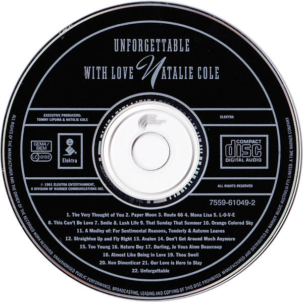 Unforgettable - Natalie Cole (CD - 72) music collectible [Barcode 075596104920] - Main Image 4