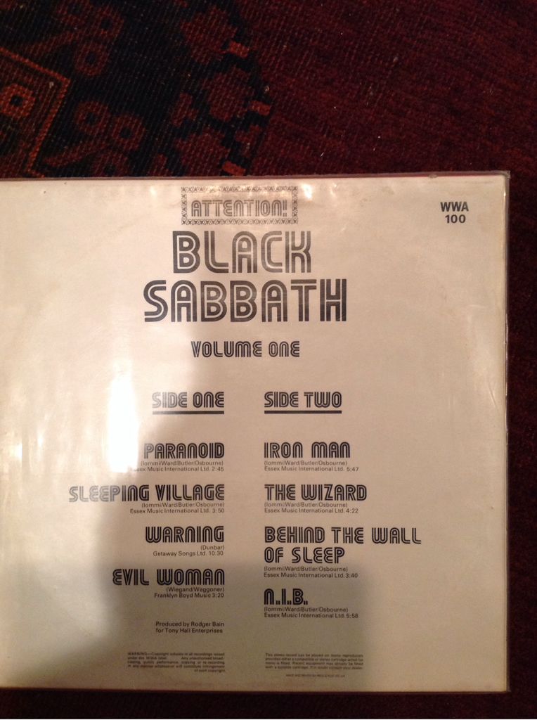 Attention ! Black Sabbath - Black Sabbath (12”) music collectible - Main Image 2