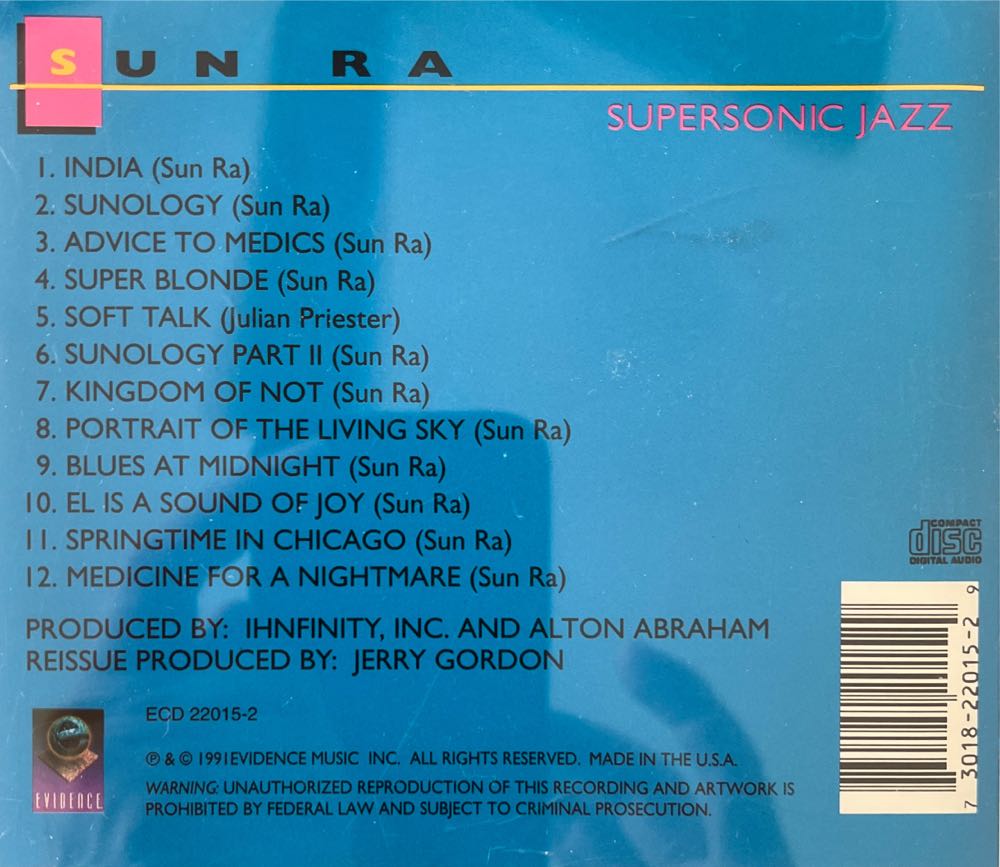 Supersonic Jazz - Sun Ra (CD - 49) music collectible [Barcode 730182201529] - Main Image 2
