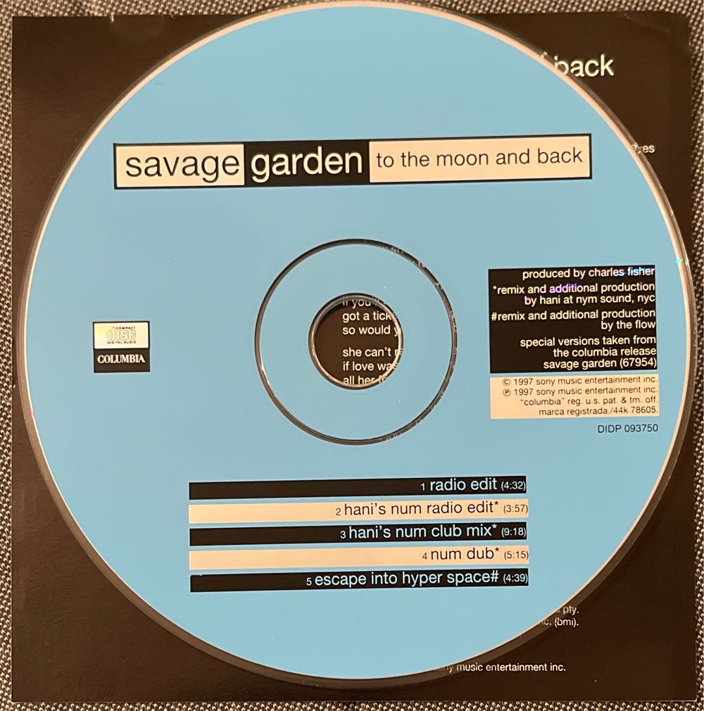 To The Moon And Back (Single) - Savage Garden (CD) music collectible [Barcode 5099766608013] - Main Image 2