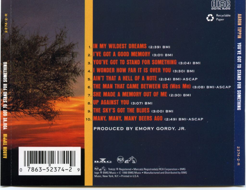 You’ve Got To Stand For Something - Aaron Tippin (CD) music collectible [Barcode 0208311239243] - Main Image 2