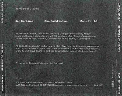 Garbarek In The Praise Of Dreams - Jan Garbarek (CD) music collectible - Main Image 2