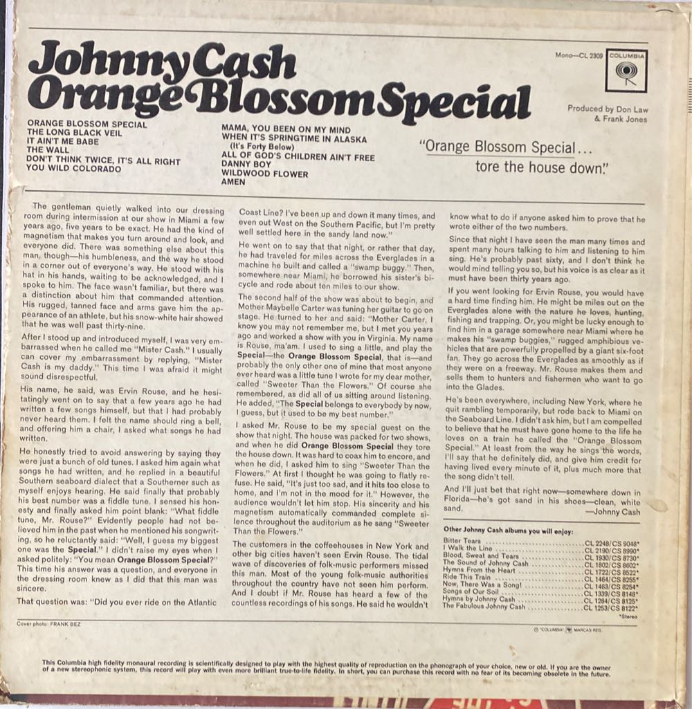 Orange Blossom Special (Bonus Tracks) (MP3) - Cash, Johnny (CD) music collectible - Main Image 2