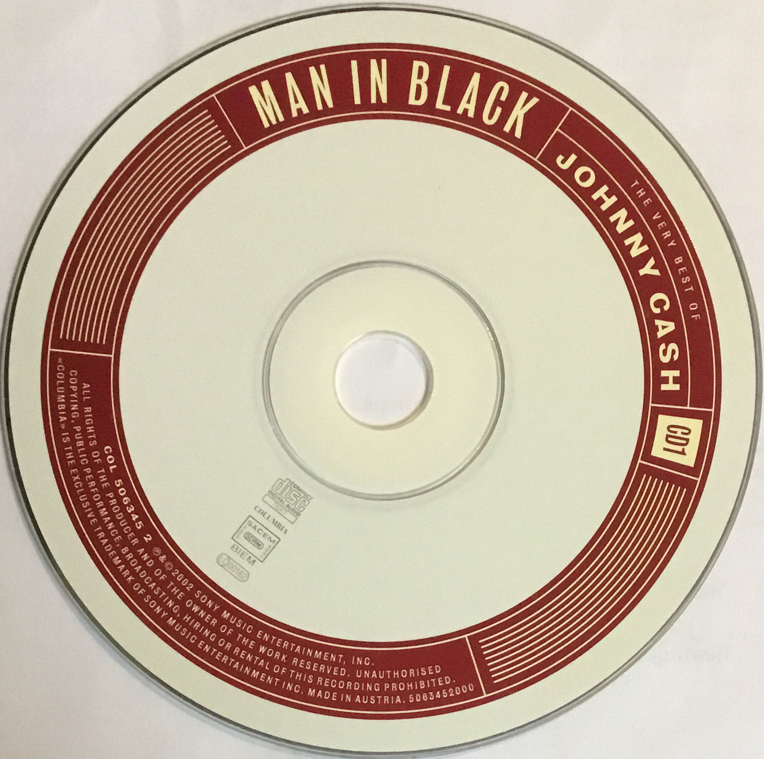 The Man In Black- The Very Best Of - Johnny Cash (CD-R - 112) music collectible [Barcode 5099750634523] - Main Image 4