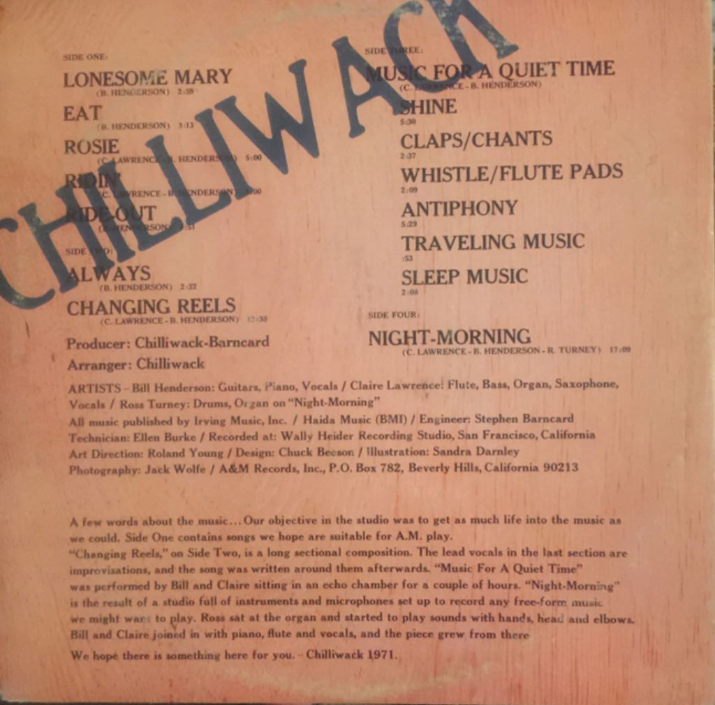 Chilliwack - Chilliwack (12”) music collectible - Main Image 2