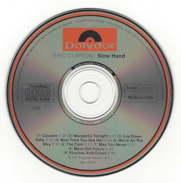 Slowhand - Clapton, Eric (CD - 40) music collectible [Barcode 042282327628] - Main Image 3