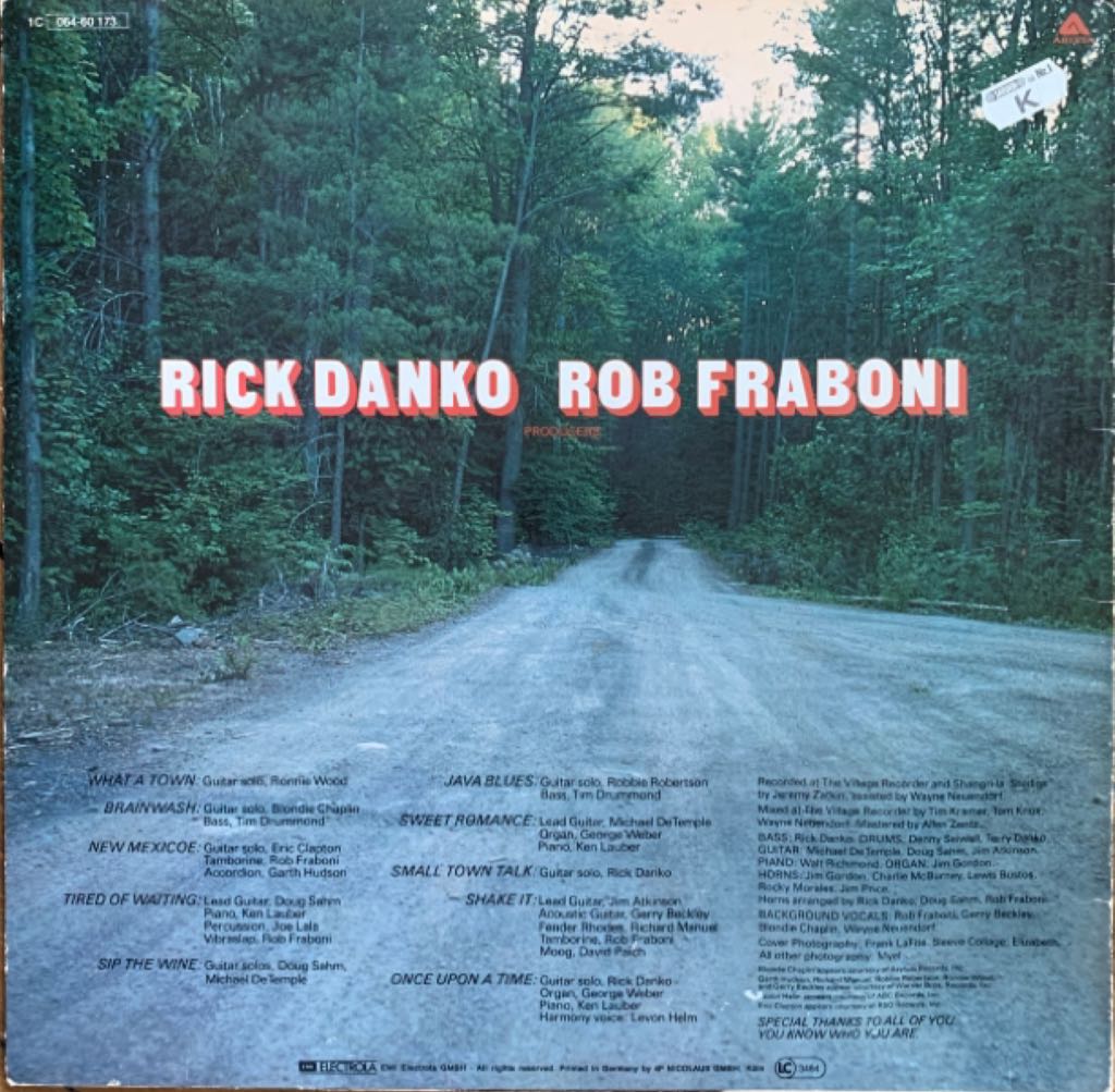 Rick Danko - Danko, Rick (12”) music collectible - Main Image 2