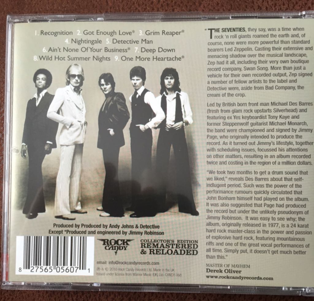 Detective - Detective (CD) music collectible [Barcode 827565056071] - Main Image 2