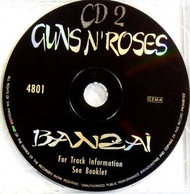 Banzai - Guns N’ Roses ‎ (CD - 152) music collectible - Main Image 4