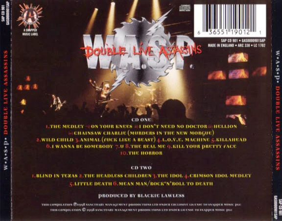 Double Live Assassins - W.A.S.P. (CD - 97:39) music collectible [Barcode 060768623729] - Main Image 2