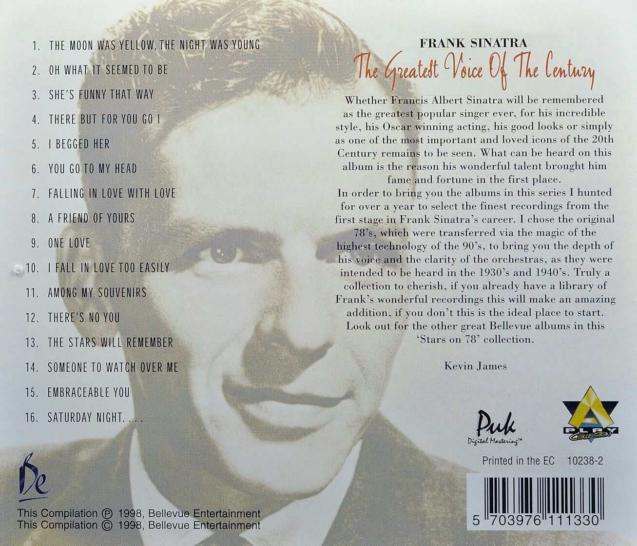 The Great Voice Of The Century - Frank Sinatra (CD) music collectible [Barcode 5703976111330] - Main Image 2
