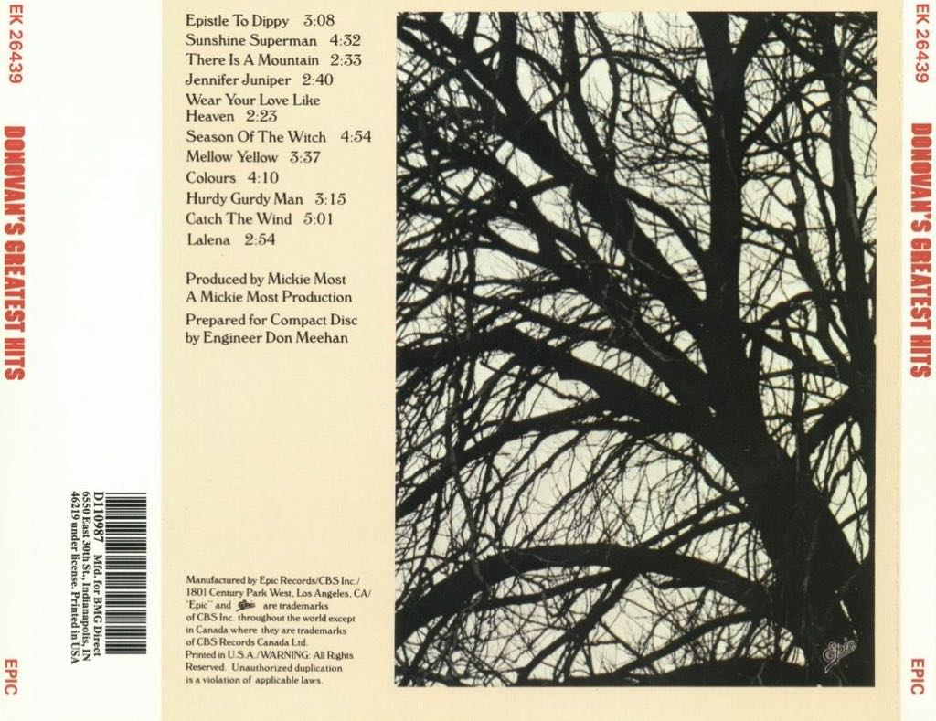 Donovan. Greatest Hits - Donovan (CD) music collectible [Barcode 077779314621] - Main Image 2