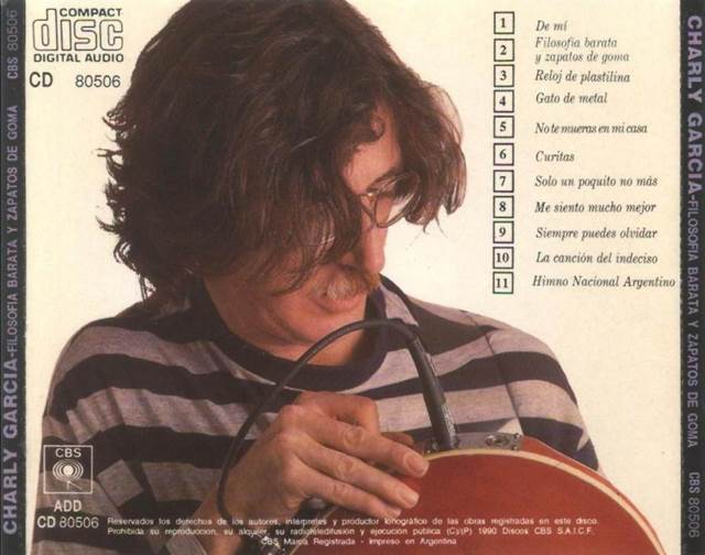 García. Filosofía Barata Y Zapatos De Goma - Charly García (CD) music collectible [Barcode 085200001682] - Main Image 2