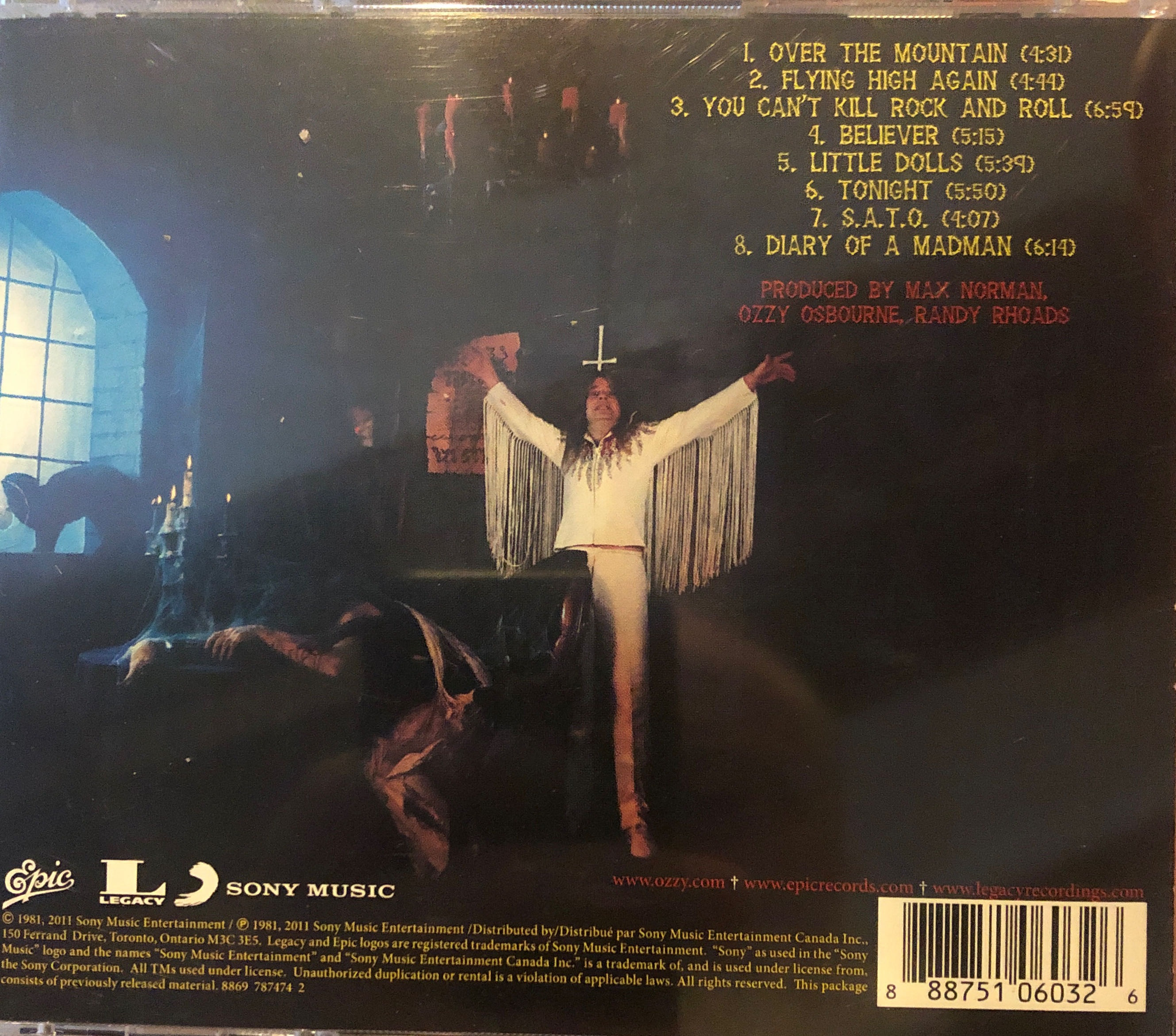 Diary of a Madman - Ozzy Osbourne (CD - 43) music collectible [Barcode 888751060326] - Main Image 2