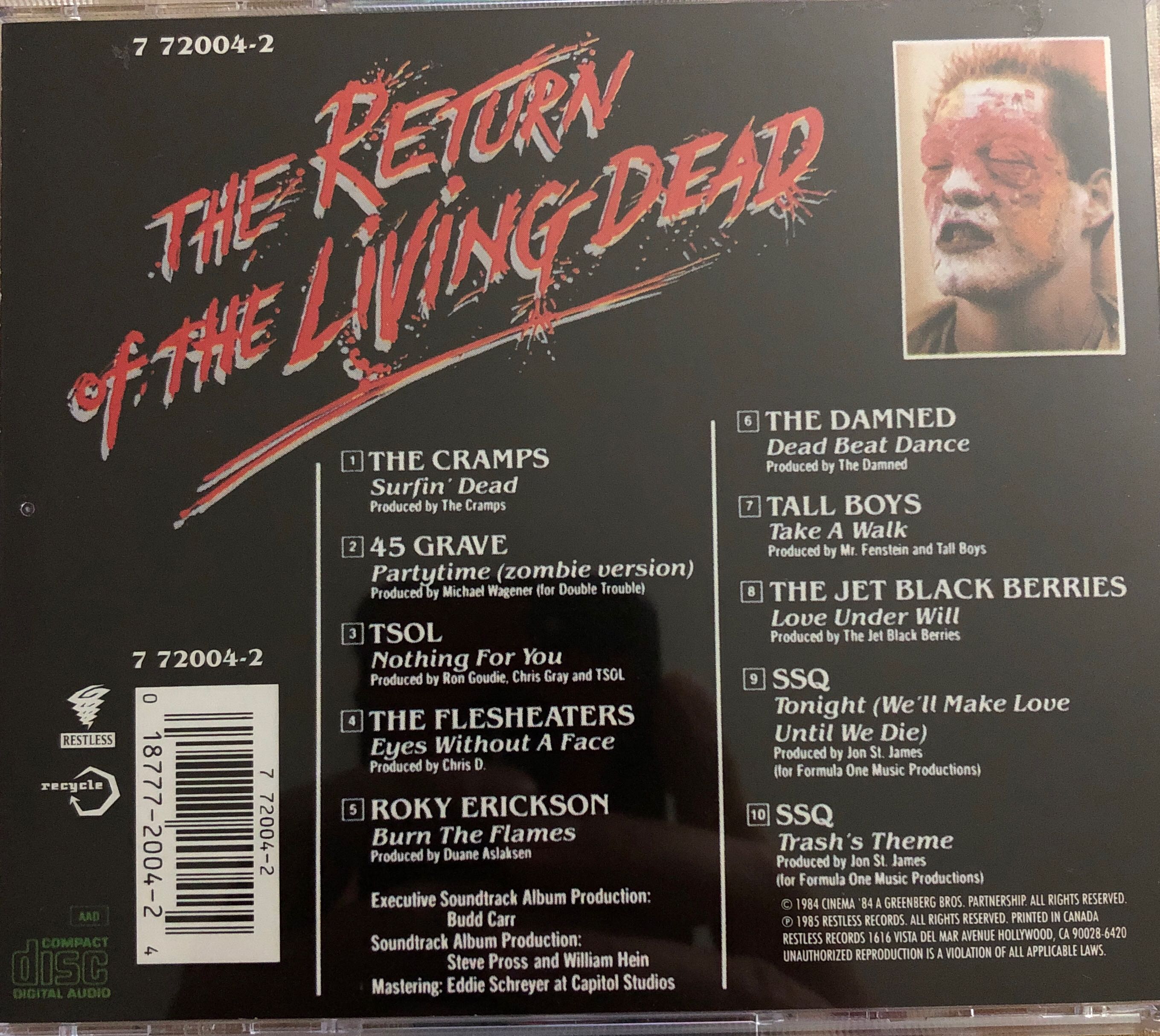 Return Of The Living Dead - Soundtrack (CD - 34) music collectible [Barcode 018777200424] - Main Image 2