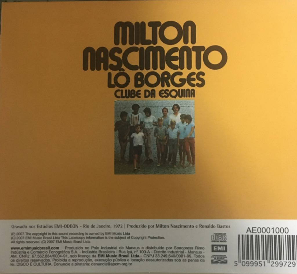 Clube Da Esquina - Milton Nascimento e Lo Borges (12”) music collectible [Barcode 5099951299729] - Main Image 2