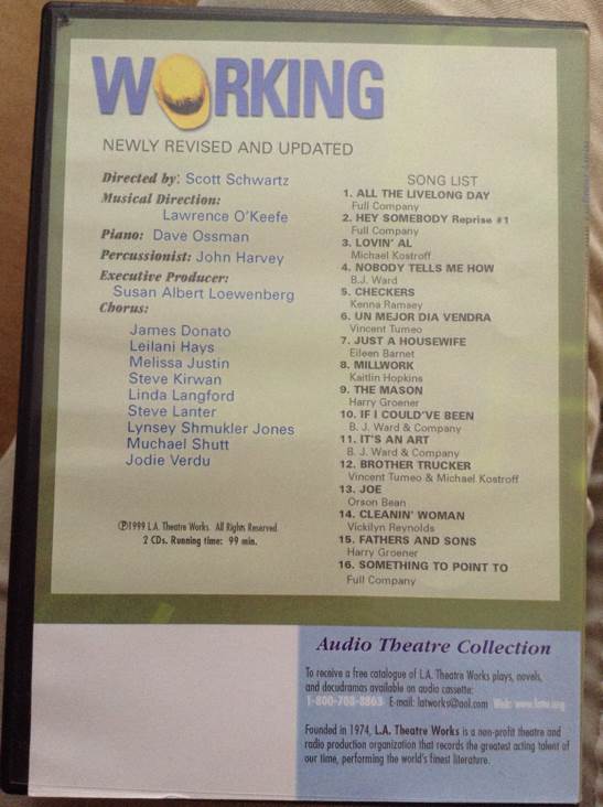 Working - LA Theatre Works music collectible - Main Image 2