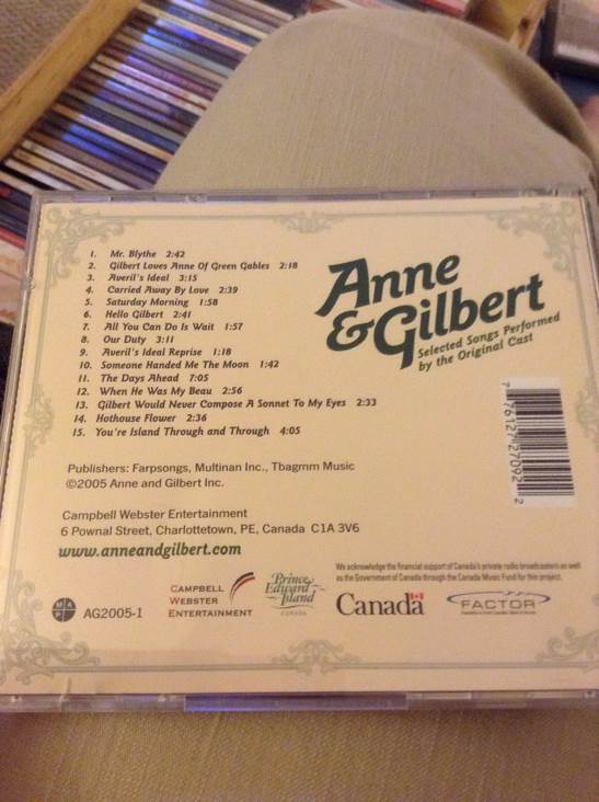 Anne & Gilbert - Original Canadian Cast music collectible [Barcode 776127270922] - Main Image 2
