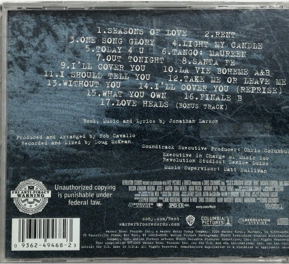 Rent: Selections From The Orginal Motion Picture - Various Artists (CD) music collectible - Main Image 2