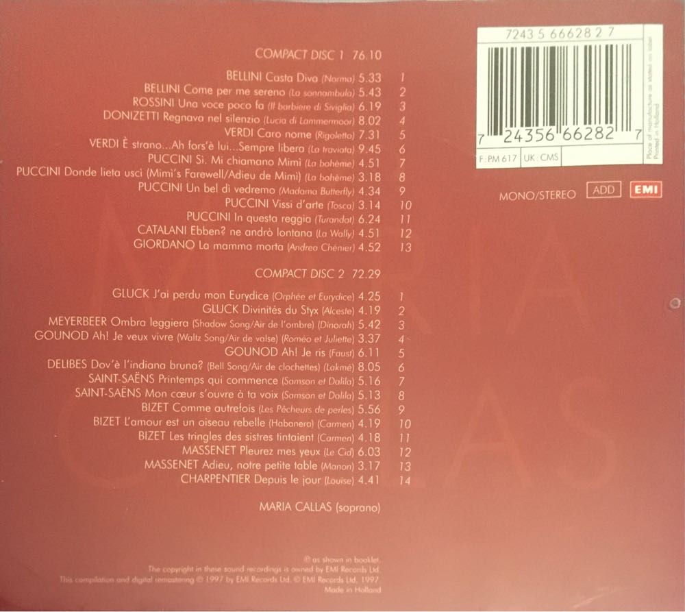Maria Callas: The Voice of the Century (EMI) - Maria Callas (CD) music collectible [Barcode 724356662827] - Main Image 2