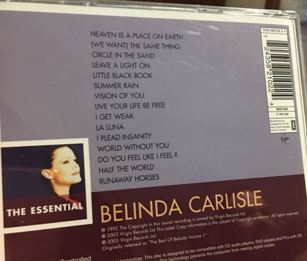 Essential Belinda Carlisle - Carlisle, Belinda (CD) music collectible [Barcode 724358210224] - Main Image 2