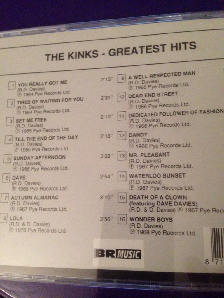 Greatest Hits - Kinks (CD) music collectible [Barcode 8712089001527] - Main Image 2