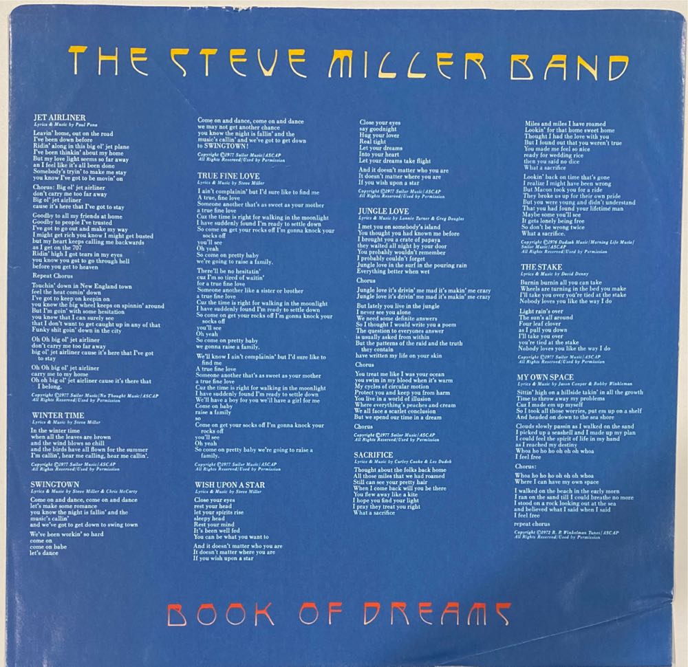 Book Of Dreams - Miller, Steve (Cassette) music collectible - Main Image 3