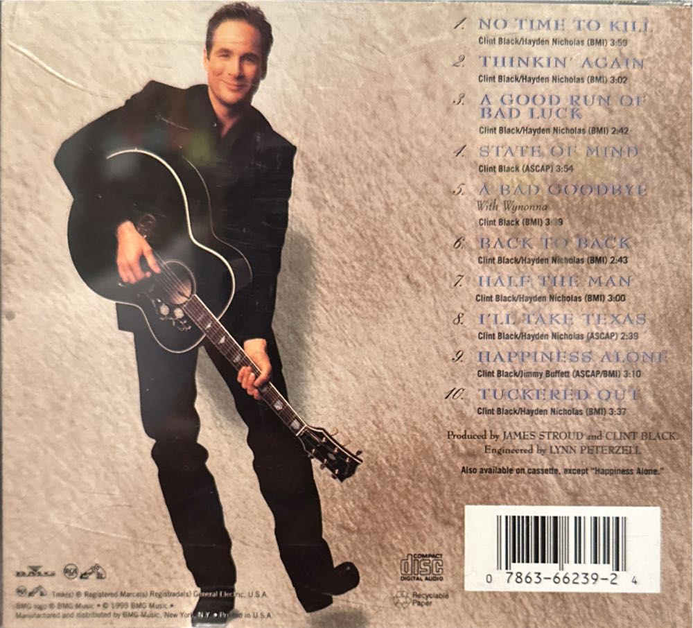 No Time to Kill - Black, Clint (CD - 32) music collectible [Barcode 078636623924] - Main Image 4