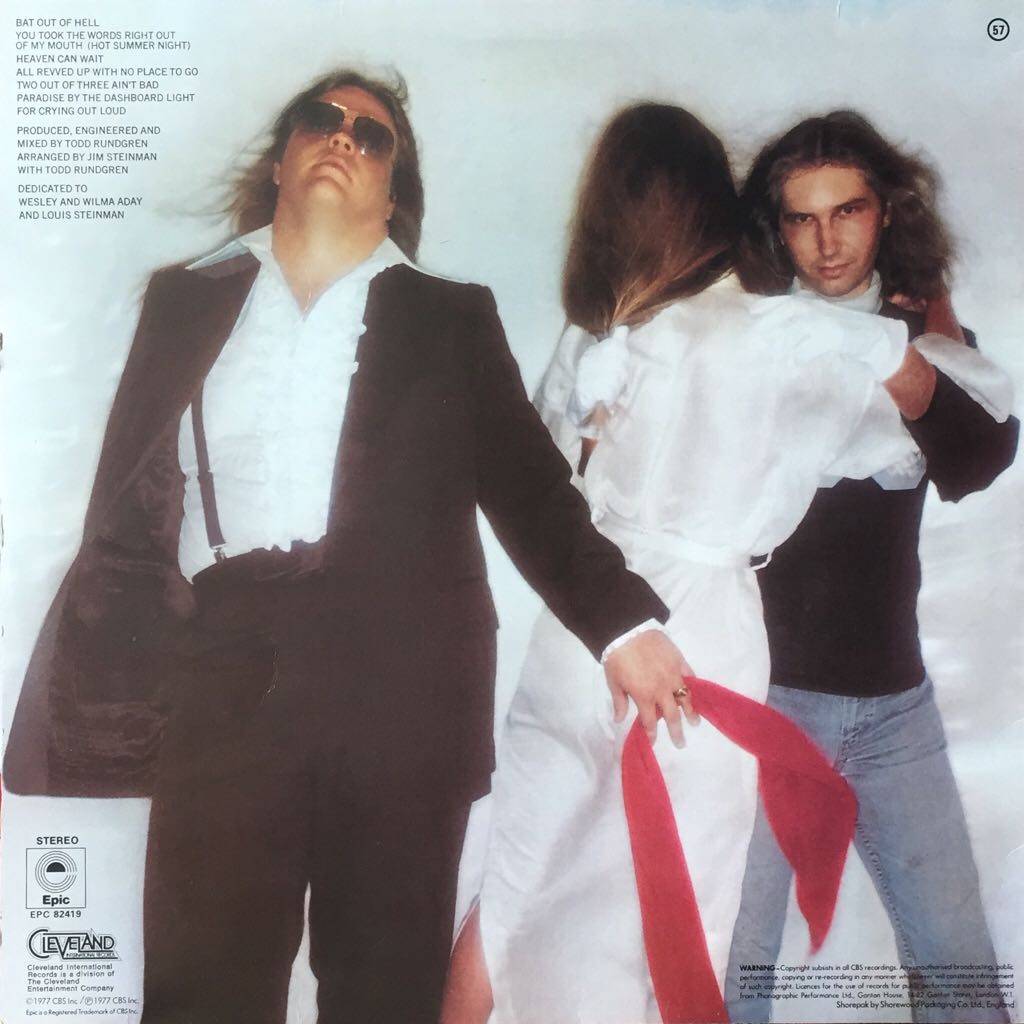 Bat Out Of Hell - Meatloaf (12”) music collectible - Main Image 2