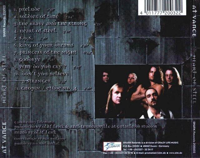 Heart Of Steel - At Vance (CD - 52) music collectible [Barcode 4011777200322] - Main Image 2