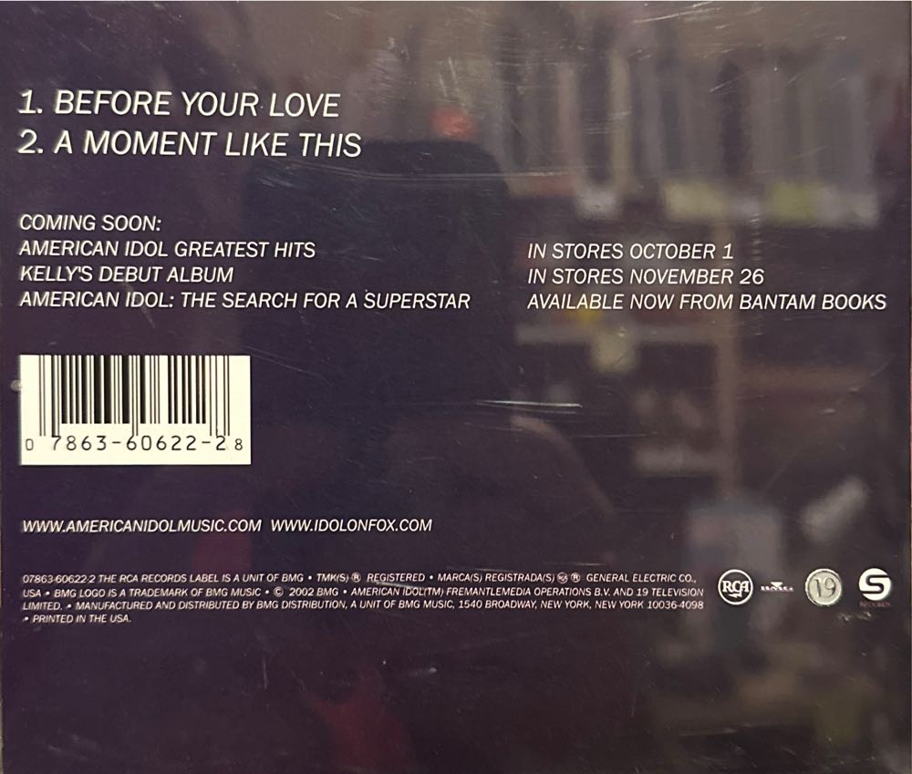 Before Your Love/A Moment Like This - Clarkson, Kelly (CD) music collectible [Barcode 078636062228] - Main Image 4