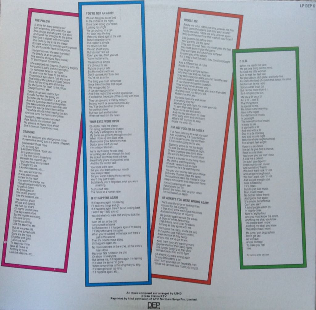 Geffery Morgan - UB40 (Cassette - 3900) music collectible [Barcode 5012981000721] - Main Image 2
