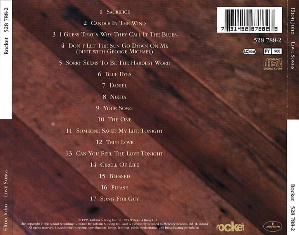 Love Songs - John, Elton (CD) music collectible [Barcode 731452894724] - Main Image 2