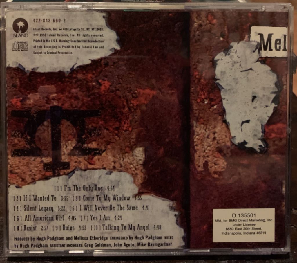 Yes I Am - etheridge, melissa (CD) music collectible - Main Image 2