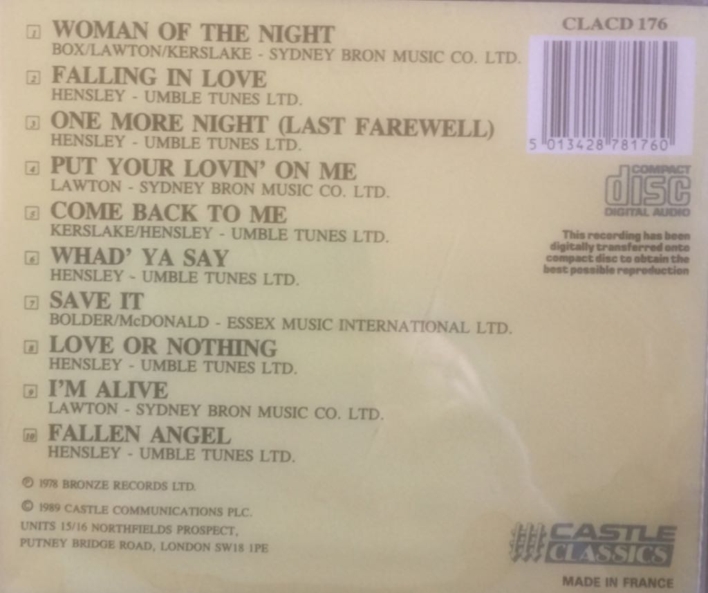 Fallen Angel - Uriah Heep (CD - 39) music collectible [Barcode 5013428781760] - Main Image 2