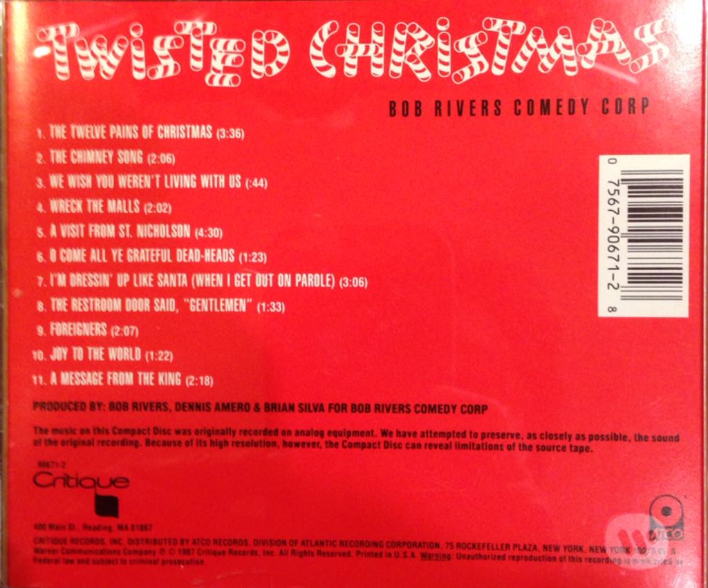 Twisted Christmas - Bob Rivers Comedy Corp (CD - 24) music collectible [Barcode 075679067128] - Main Image 2