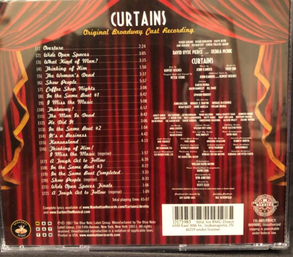 Curtains - Original Broadway Cast (CD) music collectible - Main Image 2