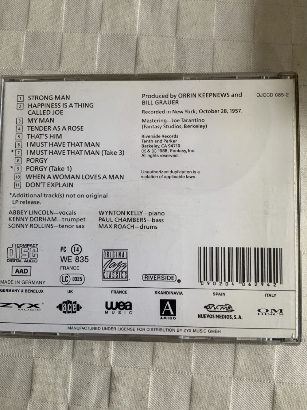 That’s Him - Abbey Lincoln (CD - 49) music collectible [Barcode 090204062942] - Main Image 2