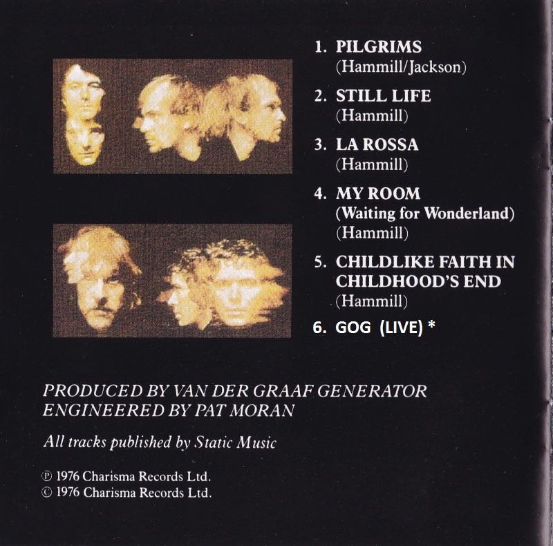 Still Life - Van Der Graaf Generator (CD-R) music collectible [Barcode 017046164122] - Main Image 2