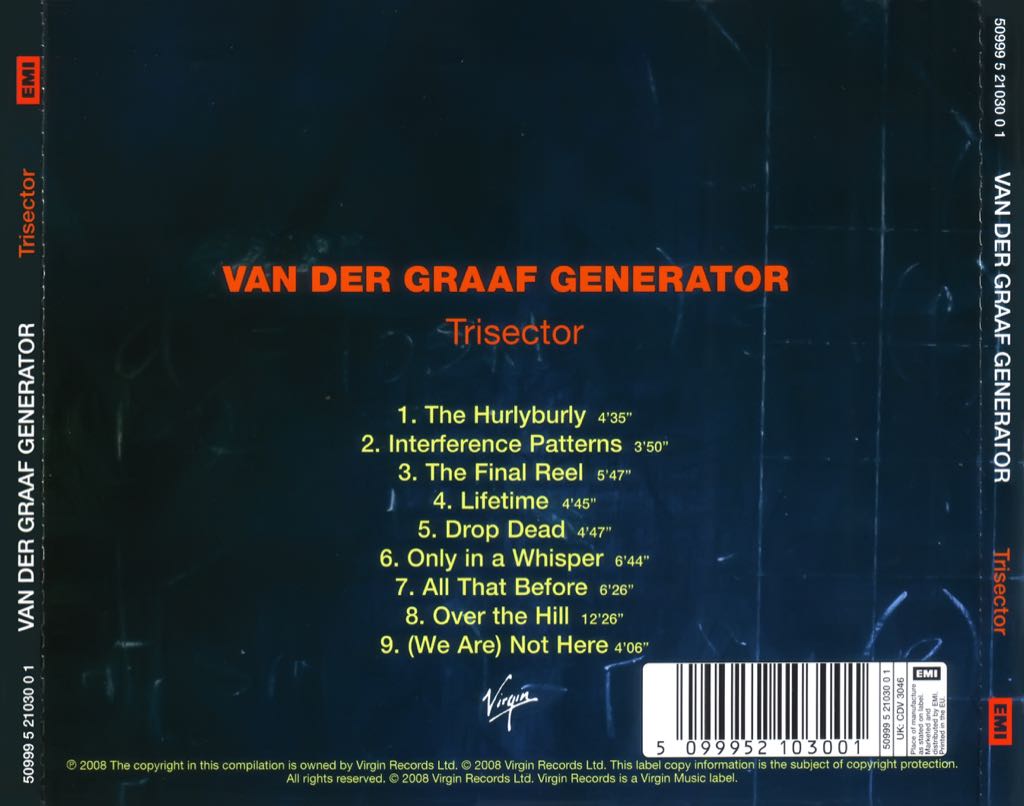 Trisector - Van Der Graaf Generator (CD - 54) music collectible [Barcode 5099952103001] - Main Image 2