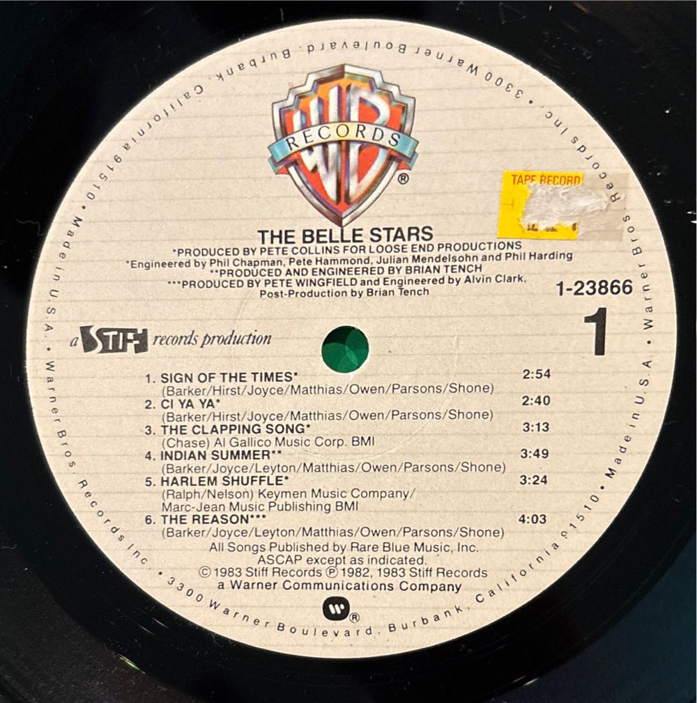 The Belle Stars - Belle Stars, The (12”) music collectible - Main Image 3