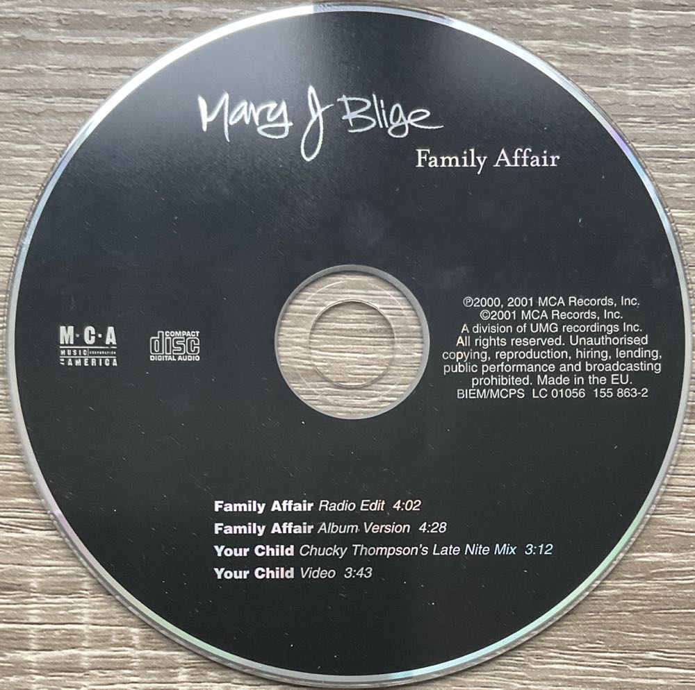 Family Affair - Mary J Biggle - Mary J. Blige (CD - 15) music collectible - Main Image 4