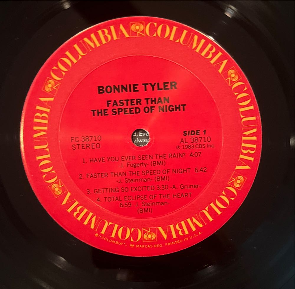 Faster Than The Speed Of Night - Tyler, Bonnie (12”) music collectible - Main Image 3