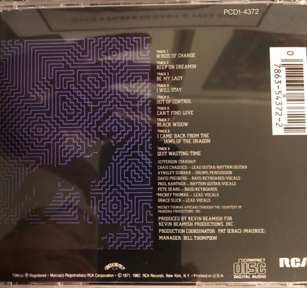 Winds Of Change - Jefferson Starship (CD) music collectible [Barcode 078635437225] - Main Image 2