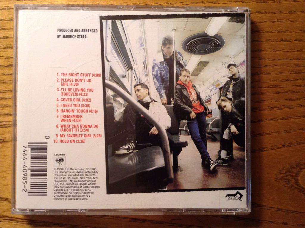 Hangin’ Tough - New Kids On The Block (CD - 42) music collectible [Barcode 074644098525] - Main Image 2