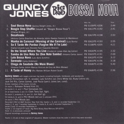 Big Band Bossa Nova - Jones, Quincy (CD) music collectible [Barcode 602498840399] - Main Image 2