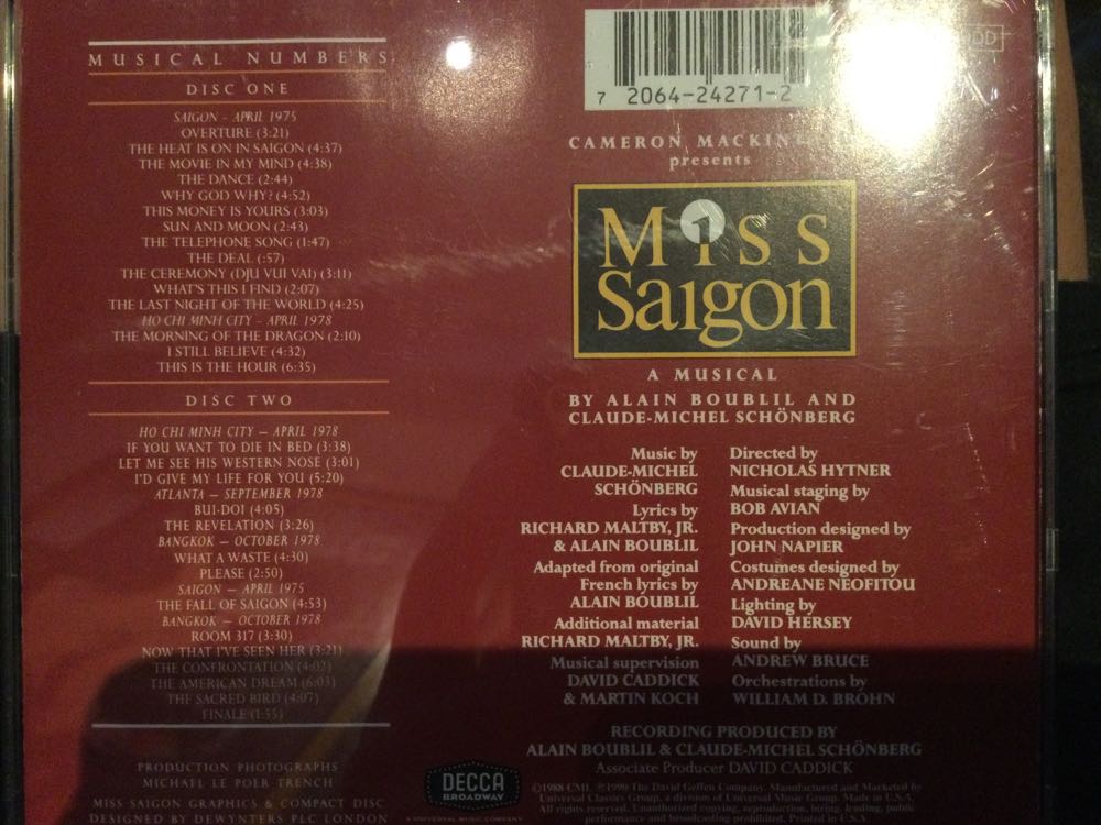 Miss Saigon - Miss Saigon Original London Cast (CD - 106) music collectible [Barcode 720642427125] - Main Image 2