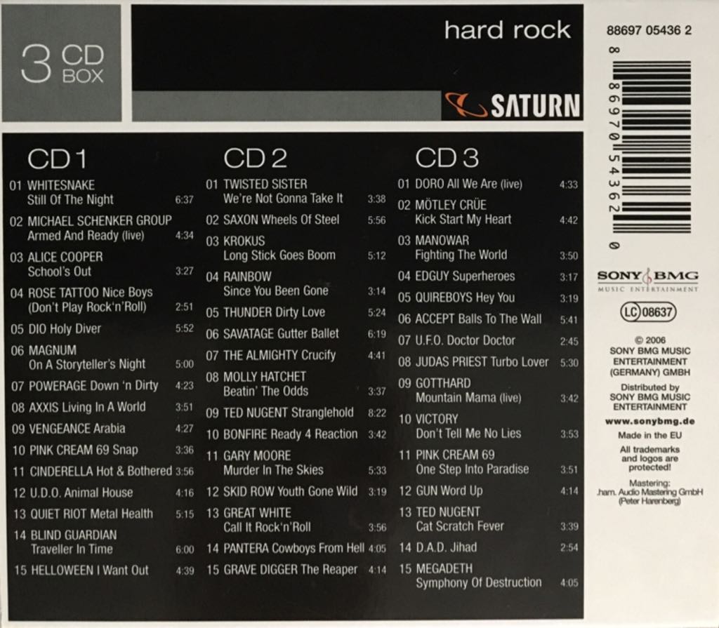 Hard Rock - Various Artists (CD) music collectible [Barcode 886970543620] - Main Image 2
