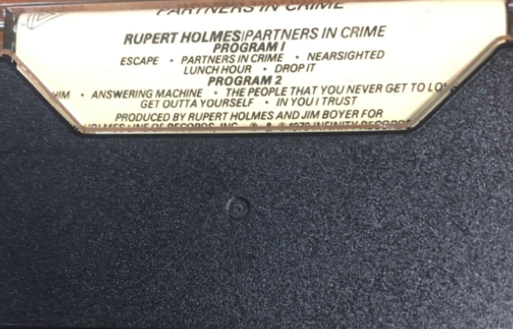 Partners in Crime - Holmes, Rupert (CD-R) music collectible [Barcode 008811084127] - Main Image 2